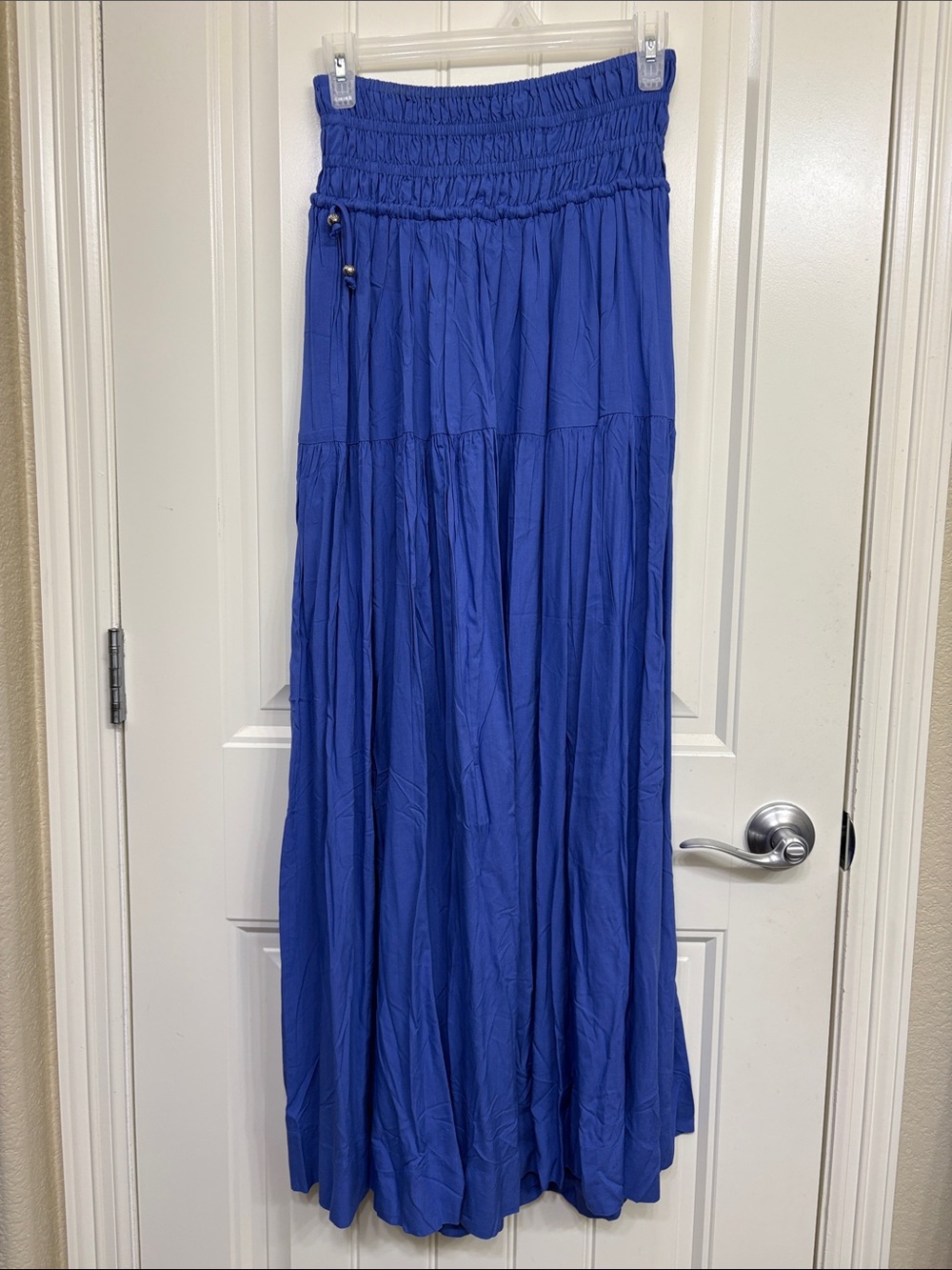 NWT Elan Women's Sapphire Blue Maxi Skirt with Smocked Waist